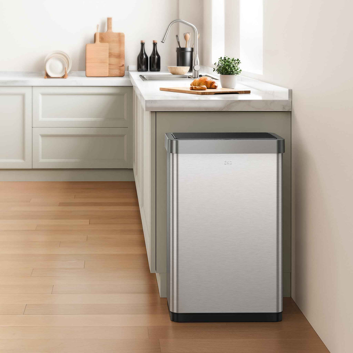EKO Mirage X 80 Liter / 21.1 Gallons Motion Sensor Trash Can, Automatic Large Kitchen Trash Can Touchless, Stainless Steel 🍁 All In One Marketplace Canada