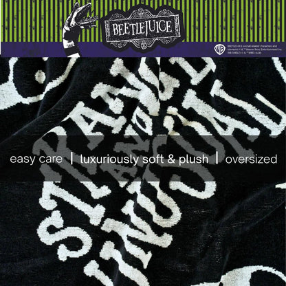 Franco Luxe Beetlejuice Halloween Goth Super Soft Plush Oversized Cotton Jacquard Bath/Pool/Beach Towel, 64 in x 34 in, (Officially Licensed Product)