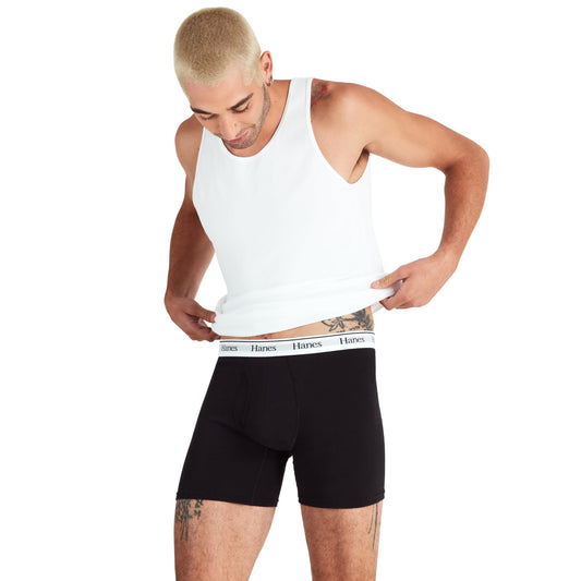 Hanes Originals Men's Boxer Briefs, Stretch Cotton Moisture-Wicking Underwear, Modern Fit Low Rise, Pack of 4, Grey/Black assortement, Size Large 🍁 All In One Marketplace Canada