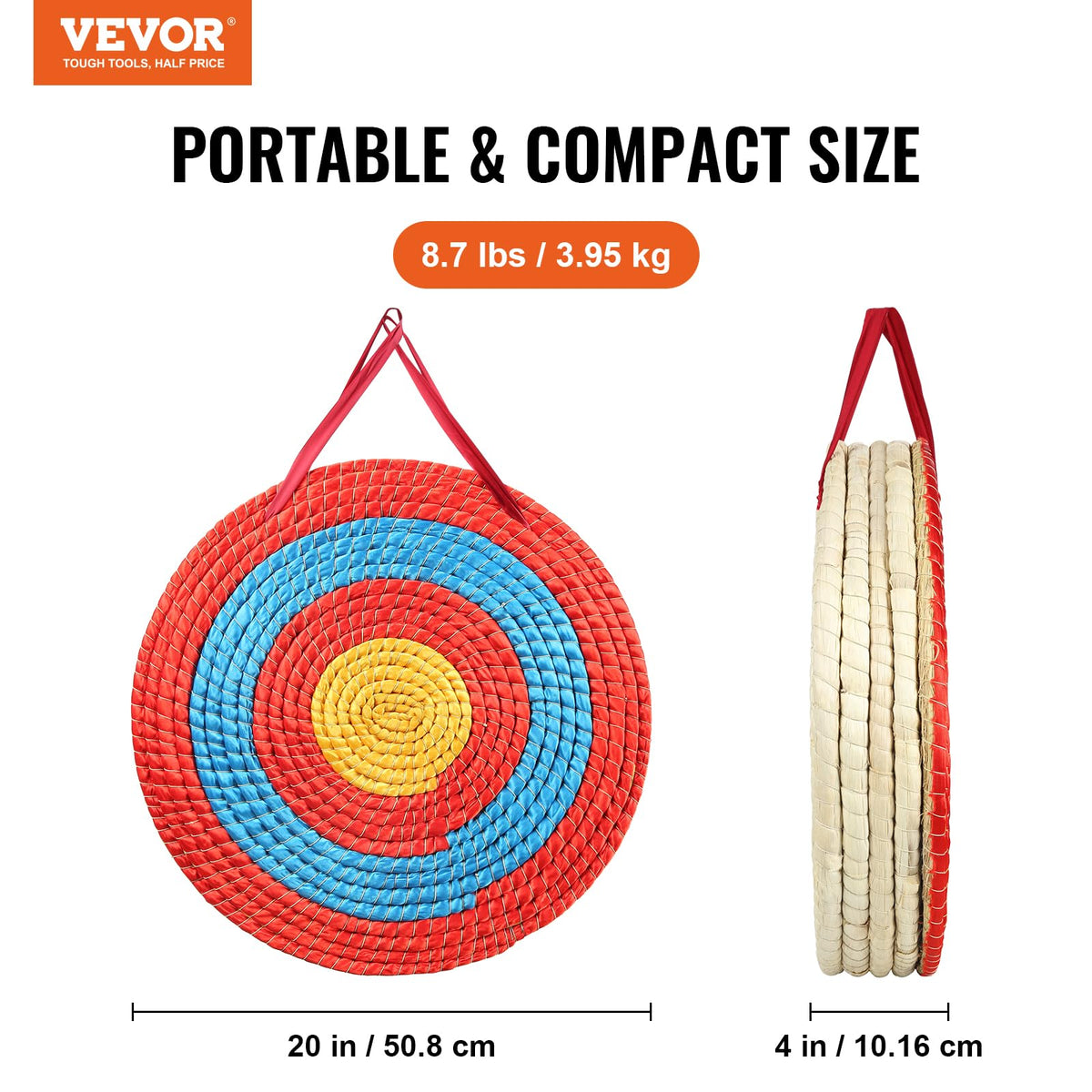 VEVOR Archery Target, 5 Layers 20" Arrow Target, Traditional Solid Straw Round Archery Target Shooting Bow, Hand-Made Arrows Target, Coloured Rope Target for Backyard Outdoor Hunting Shooting Practice 🍁 All In One Marketplace Canada