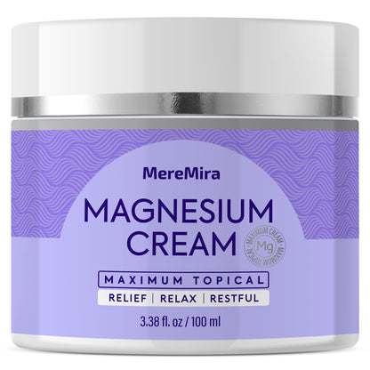 Magnesium Cream for Sleep & Muscle Relief: Topical Night Calming & Deep Relaxation - Restless Cramps Leg & Joint Care Lotion - Lavender 3.38 Fl. Oz. 🍁 All In One Marketplace Canada
