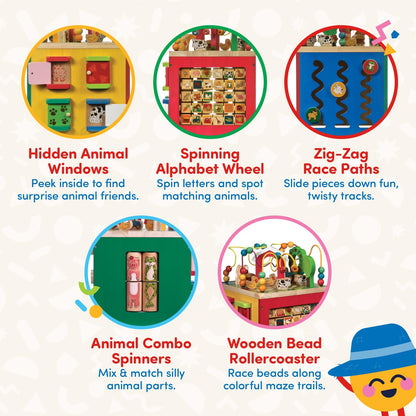 Battat Wooden Activity Cube - 5-Sided Play Center with Bead Maze, Doors 🍁 All In One Marketplace Canada