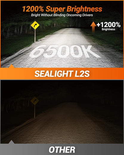 SEALIGHT 2026 Brightest 9005 HB3 LED Headlight Bulbs, 80,000LM 1200% Brighter, 6500K Cool White, 1:1 Halogen Size Wireless, 3 Min Plug and Play Halogen Replacement Conversion Kit, Pack of 2 🍁 All In One Marketplace Canada