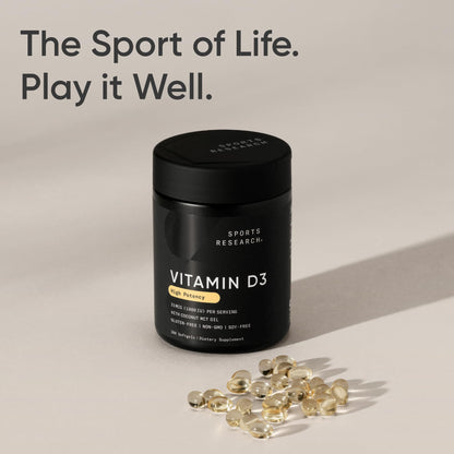 Sports Research® Vitamin D3 1,000 IU with Coconut Oil - Vitamin D for Strong Bones, Teeth, and Maintenance of Good Health - Non-GMO, Gluten & Soy Free - 360 Liquid Softgels 🍁 All In One Marketplace Canada