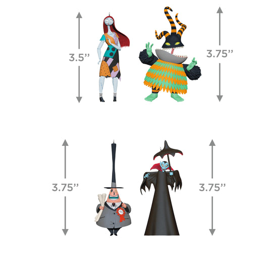 Hallmark Keepsake Halloween Ornaments 2025, Disney Tim Burton's The Nightmare Before Christmas Citizens of Halloween Town, Set of 4, Gifts for The Nightmare Before Christmas Fans
