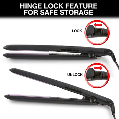 Remington 1" Anti-Static Flat Iron with Floating Ceramic Plates and Digital Controls, Hair Straightener, Purple, S5500 🍁 All In One Marketplace Canada