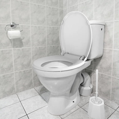 Soft Close Commercial Toilet Seat – 17 Round, Thickened White PP, Quiet Lid, Easy Install & Clean, Never Loosen, Restroom Grade, Fits Most Standard Toilets – Size: 17/19" 🍁 All In One Marketplace Canada