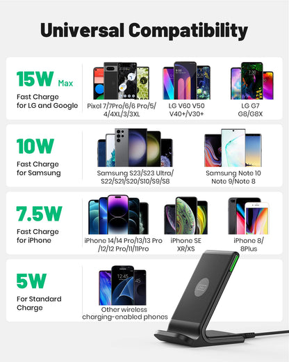 Wireless Charger, INIU [2 Pack] 15W Fast Wireless Charging Stand, Wireless Charging Station with Sleep-Friendly Adaptive Light for iPhone 17 16 15 14 13 12 Pro Max Samsung Galaxy S23 S22 🍁 All In One Marketplace Canada