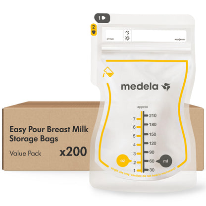 Medela Easy Pour Disposable Breast Milk Storage Bags, 7 oz/210 ml Capacity, Leakproof Design with Milk Protection, Made Without BPA, Pack of 200 🍁 All In One Marketplace Canada