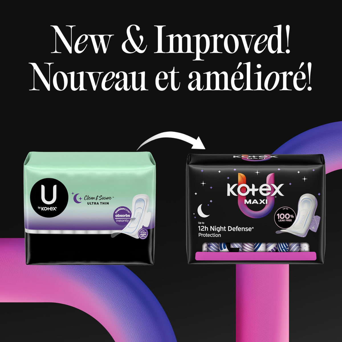 Kotex Overnight Maxi Pads with Wings, Extra Heavy Absorbency, 84 Count 🍁 All In One Marketplace Canada