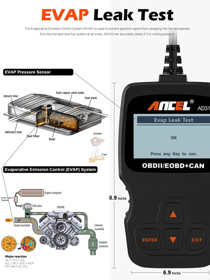 ANCEL AD310 Classic Enhanced Universal OBD II Scanner Car Engine Fault Code Reader CAN Diagnostic Tool (Black) 🍁 All In One Marketplace Canada