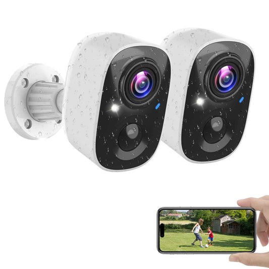 MaxiViz Wireless Camera Outdoor, Battery Powered Security Camera with 2K Color Night Vision, Outside Cameras with AI Motion Detection, 2-Way Talk, IP66 Weatherproof, SD/Cloud Storage, 2 Packs 🍁 All In One Marketplace Canada
