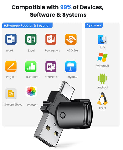 Presentation Clicker Wireless Presenter Remote for PowerPoint, RF 2.4GHz USB Powerpoint Clicker with Hyperlink & Volume Control PowerPoint Slide Advancer for Mac, Computer, Laptop 🍁 All In One Marketplace Canada
