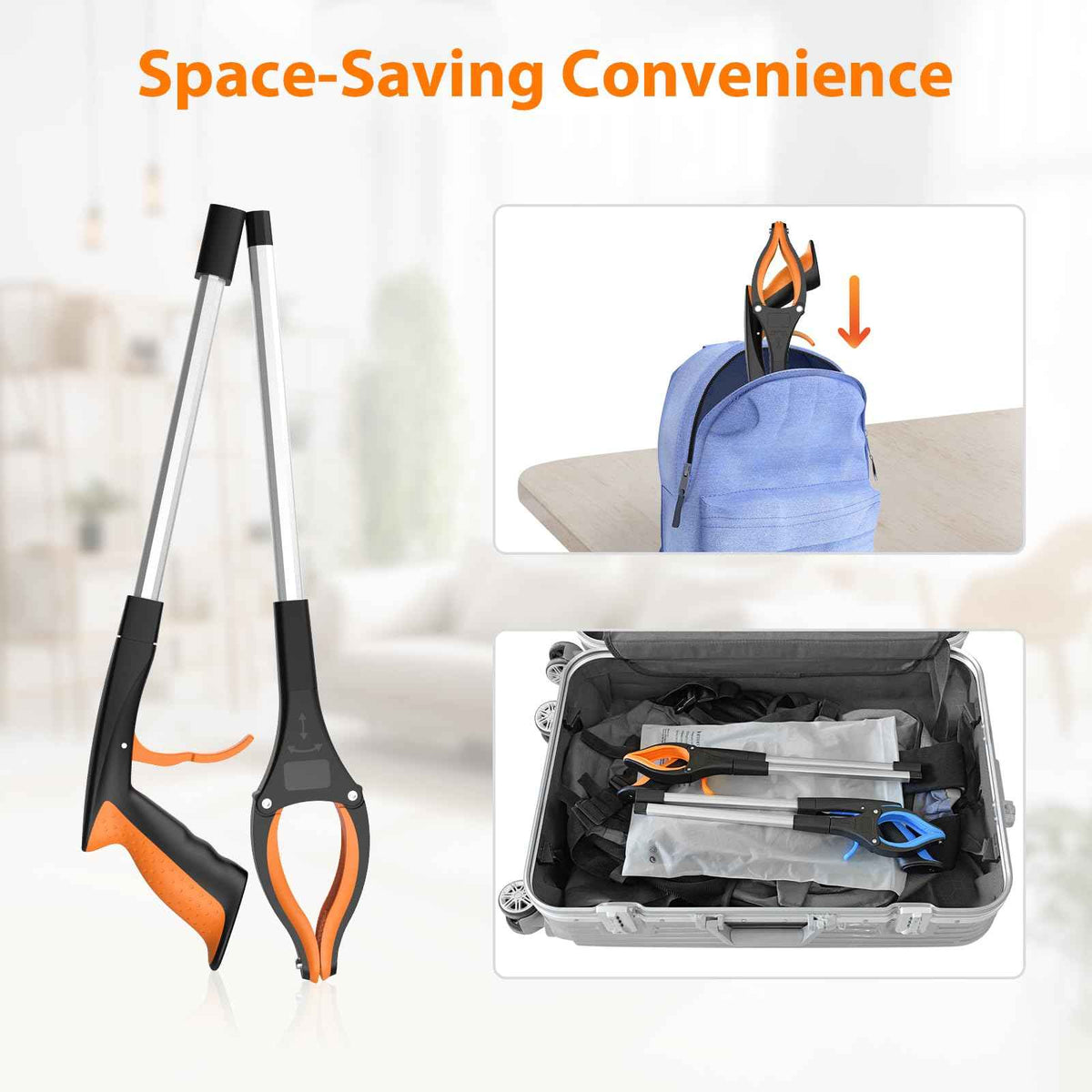 REWKCY 32in/83cm Grabber Reacher Tool 2-Pack, Foldable Reacher Grabber with 360° Rotating Jaw & Magnet, Heavy Duty Pick Up Stick for Seniors 🍁 All In One Marketplace Canada