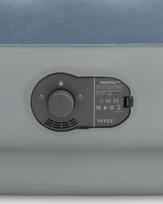 INTEX 64157E Dura-Beam Plus Mid-Rise Air Mattress: Fiber-Tech – Twin Size – Built-in USB Electric Pump – 14in Bed Height – 300lb Weight Capacity 🍁 All In One Marketplace Canada
