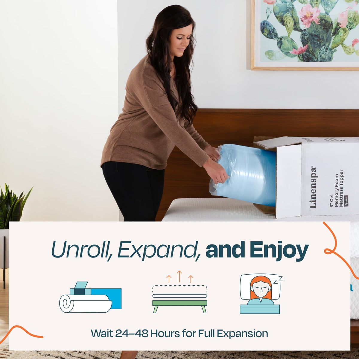 Linenspa 2 Inch Memory Foam Mattress Topper, Gel Infused Twin Mattress Topper, CertiPUR-US Certified ,Topper Only 🍁 All In One Marketplace Canada
