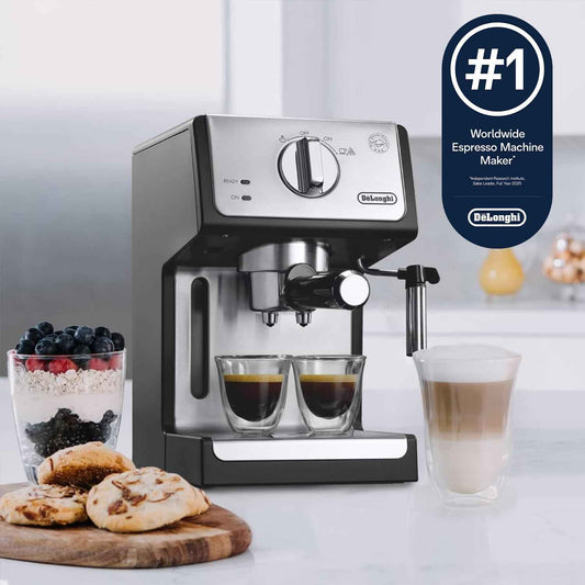 De'Longhi 15-Bar Pump Espresso Machine with Milk Frother & Temperature Control - Compact Home Barista Coffee Maker for Espresso, Latte, Cappuccino & Iced Coffee, Easy to Clean Design 🍁 All In One Marketplace Canada