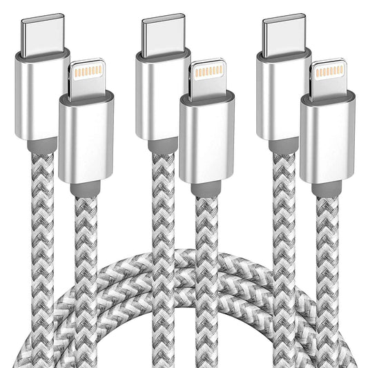 iPhone Charger [Apple MFi Certified] USB C to Lightning Cable 3Pack 6 FT iPhone Fast Charger Type C to Lightning Cable Nylon Braided iPhone Cord for iPhone 13 12 11 Pro Max Xr Xs 8 7 6 Plus and More 🍁 All In One Marketplace Canada