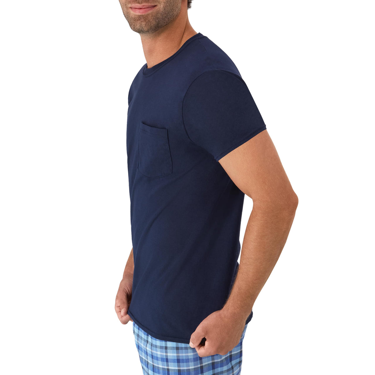 Hanes Men's Pocket Undershirt Pack, Cotton Crew Neck T-Shirt, Moisture Wicking Tee, Assorted 6-Pack, Grey Heather, Black, Hiker Green Heather, White, Navy, Blue Heather, X-Large 🍁 All In One Marketplace Canada
