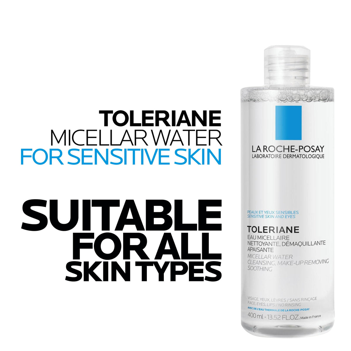La Roche Posay Toleriane Micellar Water for Ultra Sensitive Skin, Cleanses and Removes Makeup, formulated with Glycerin & Thermal Spring Water, Hypoallergenic, Recommended by Dermatologists, 400ml 🍁 All In One Marketplace Canada