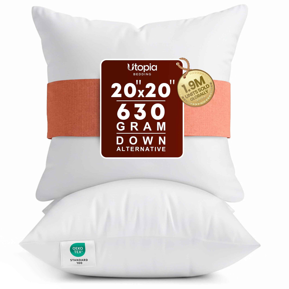 Utopia Bedding Throw Pillows Insert (Pack of 2, White) - 20 x 20 Inches Bed and Couch Pillows - Indoor Decorative Pillow 🍁 All In One Marketplace Canada