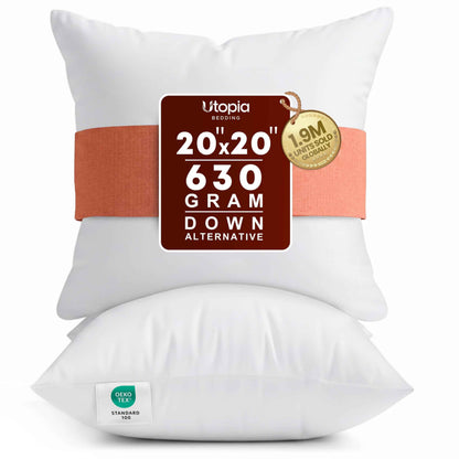 Utopia Bedding Throw Pillows Insert (Pack of 2, White) - 20 x 20 Inches Bed and Couch Pillows - Indoor Decorative Pillow 🍁 All In One Marketplace Canada