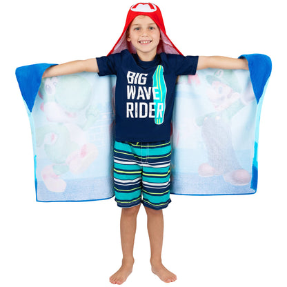 Franco Kids Bath and Beach Super Soft Cotton Hooded Towel Wrap, 24 in x 50 in, Super Mario 🍁 All In One Marketplace Canada