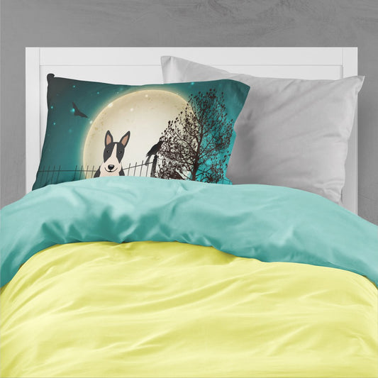Caroline's Treasures BB2323PILLOWCASE Halloween Scary Bull Terrier Black White Fabric Standard Pillowcase Lightweight Super Soft Easy Care Decorative Artwork Pillowcase, Standard
