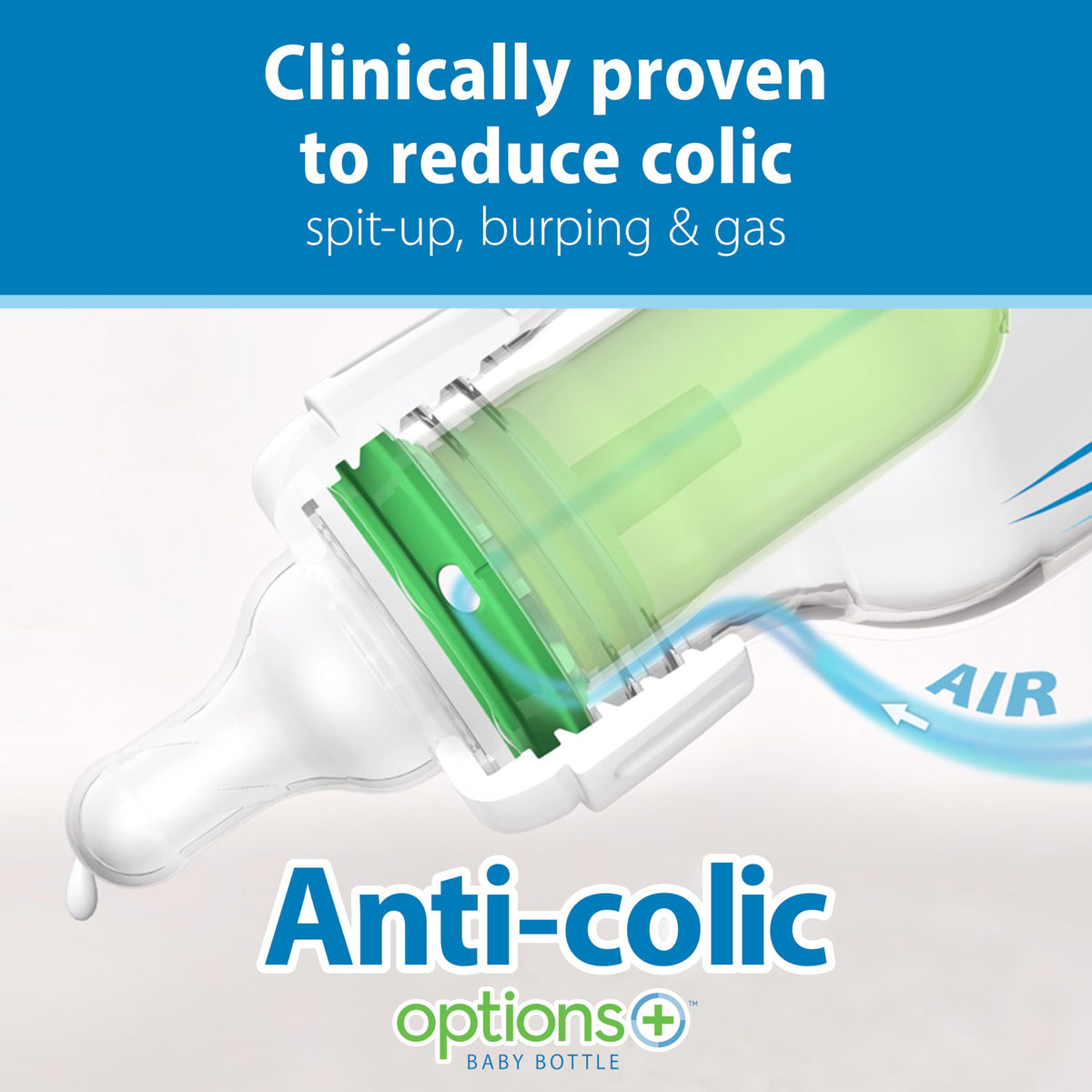 Dr. Brown's Natural Flow Anti-Colic Options+ Narrow Baby Bottle, Blue Nature, 8 oz/250 mL, with Level 1 Slow Flow Nipples, 0m+, 4 count (Pack of 1) 🍁 All In One Marketplace Canada