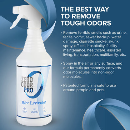 Zero Odor – Professional Odor Eliminator- Eliminate Extreme Air & Surface Odor– Patented Molecular Technology Best for Strong, Persistent Odor- Smell Great Again, 32oz(Over 700 Sprays) 🍁 All In One Marketplace Canada