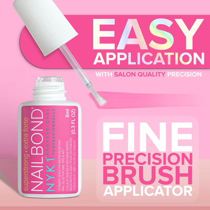 NYK1 Super Strong Nail Glue For Press On Nails, Nail Tips And Acrylic Nails (8ml) Nail Bond Brush On Nail Glue For Acrylics Glue On Nails And Fake Nails With Glue Brush for Stick On Nails Tips 🍁 All In One Marketplace Canada