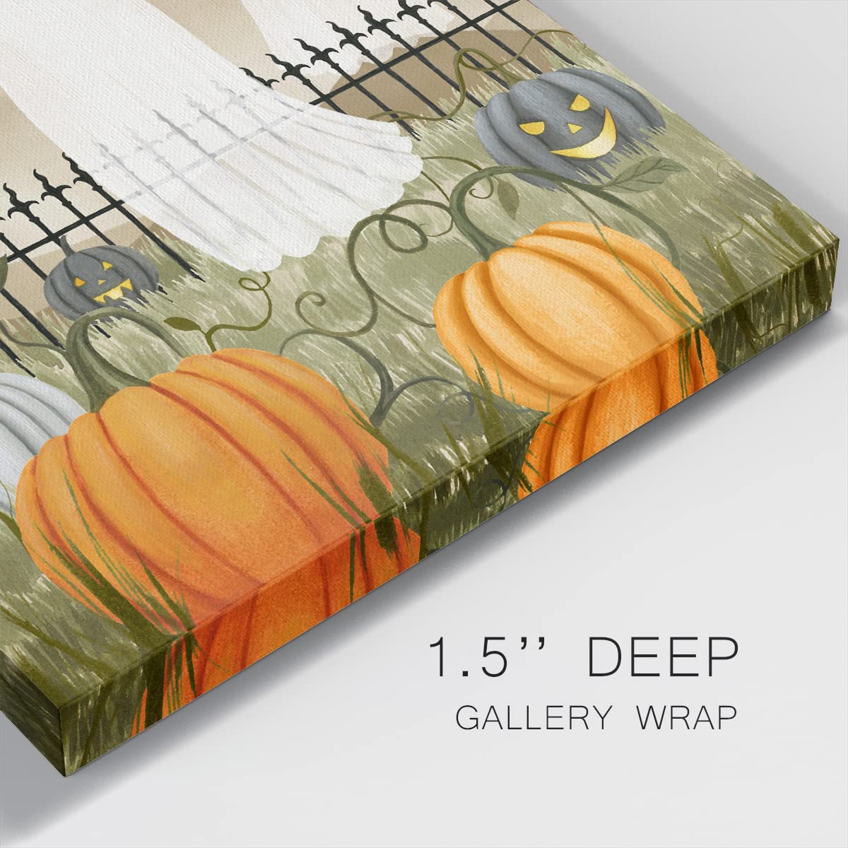 Renditions Gallery Modern Canvas Wall Art Pictures for Office Decorations Halloween Hunted Pumpkin Patch Premium Wall Hanging Wooden Artwork for Livingroom Kitchen Paintings - 10"X10" LT508