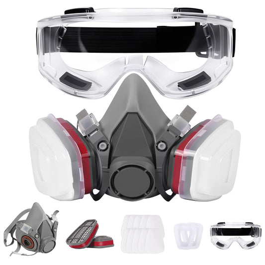 Reusable Respirator Half Face Mask, Gas Cover Organic Vapor Mask and Filters: Painting, Against Dust,Woodworking, Construction, Sanding, Spraying, DIY etc 🍁 All In One Marketplace Canada