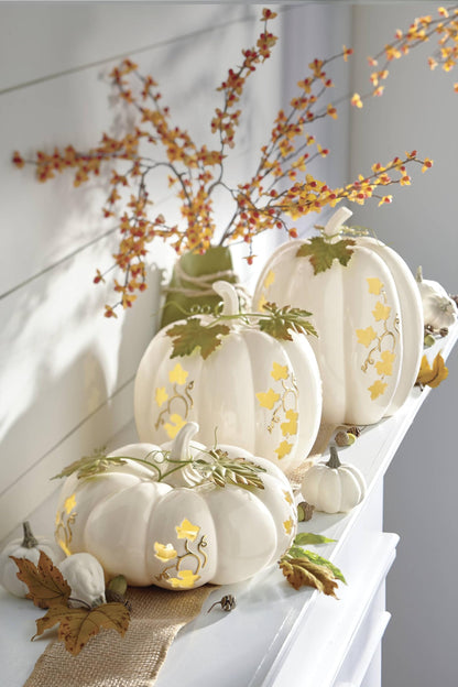 Lenox Harvest Lighted Pumpkin Small Halloween Centerpiece