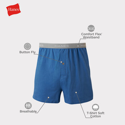 Hanes Mens Exposed Waistband Knit - Multiple Packs Available Boxer Shorts, Assorted 5 Pack, X-Large US 🍁 All In One Marketplace Canada
