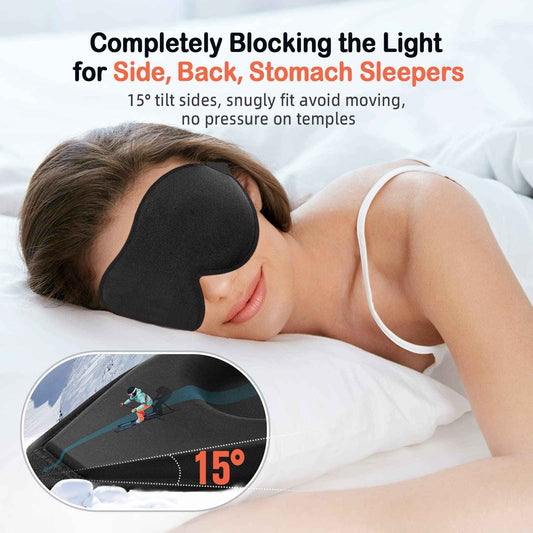 LitBear Sleep Mask for Side Sleeper Women Men, Eye Mask for Sleeping Light Blocking, 3D Contoured Cup Sleeping Mask, Soft Breathable Sleep Eye Mask with Adjustable Elastic Strap for Flight Nap 🍁 All In One Marketplace Canada