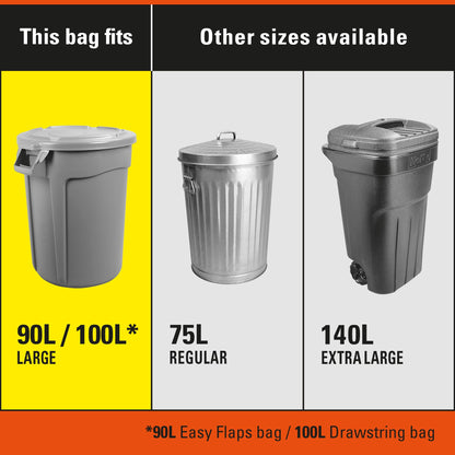 Hefty™ Garbage Bags, Value Pack Large 90 Litres Black, Drawstring, 80 Bags, Fits simplehuman code X 🍁 All In One Marketplace Canada