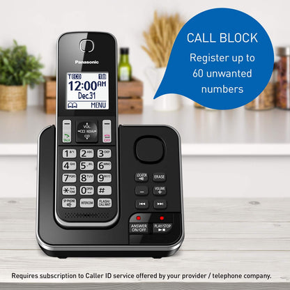 Panasonic DECT 6.0 Expandable Cordless Phone with Answering Machine and Call Block - 2 Cordless Handsets - KX-TGD392CB (Black) 🍁 All In One Marketplace Canada