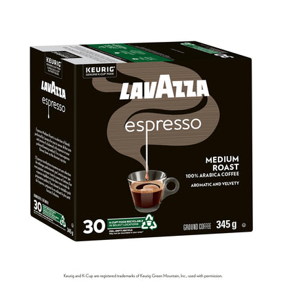 Lavazza Espresso Medium Roast K-Cup Coffee Pods, 30 Count For Keurig Coffee Makers 🍁 All In One Marketplace Canada