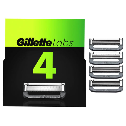 Gillette Mens Razor Blade Refills with Exfoliating Bar by GilletteLabs, Compatible Only with GilletteLabs Razors with Exfoliating Bar and Heated Razor, 4 Razor Blade Cartridges 🍁 All In One Marketplace Canada