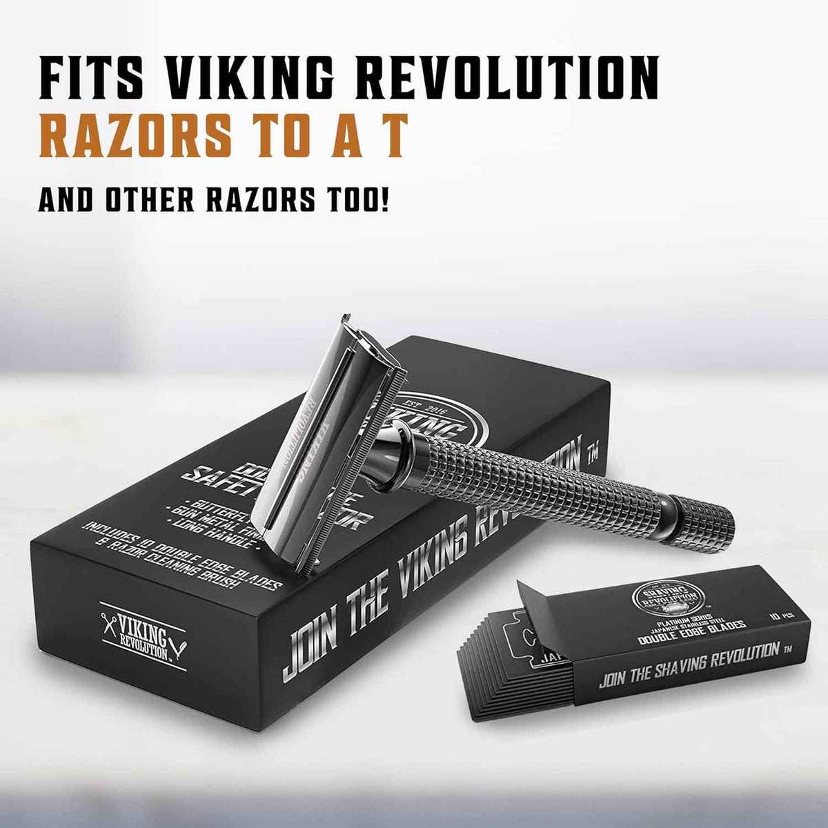 Viking Revolution 50x Safety Razor Blades Men - Platinum Japanese Stainless Steel Double Edge Razor Blade For A Smooth, Precise And Clean Shave - Razor Blades Double Edge - Safety Razor Blade 🍁 All In One Marketplace Canada