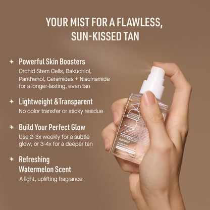 Nuda CloudMist Face Tan Water | Buildable Facial Tanning Mist for Light to Medium Complexions | Infused with Vitamins and White Tea & Rosehip Extracts | Lightweight, Bronzer-Free Formula, (75 mL) 🍁 All In One Marketplace Canada