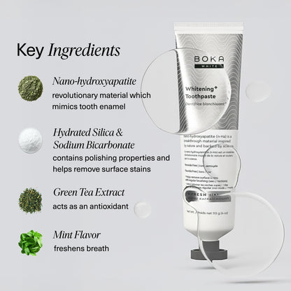 Boka Fluoride Free Toothpaste, Nano Hydroxyapatite Toothpaste, Appropriate for Sensitive Teeth, for Adult, Kids Oral Care - Whitening * Refresh Mint, 4 Fl Oz (113g) 3Pk 🍁 All In One Marketplace Canada