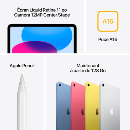 Apple iPad with A16 chip: 11-inch Liquid Retina Display, 128 GB, Wi-Fi 6, 12MP Front/12MP Back Camera, Touch ID, All-Day Battery Life — Pink 🍁 All In One Marketplace Canada