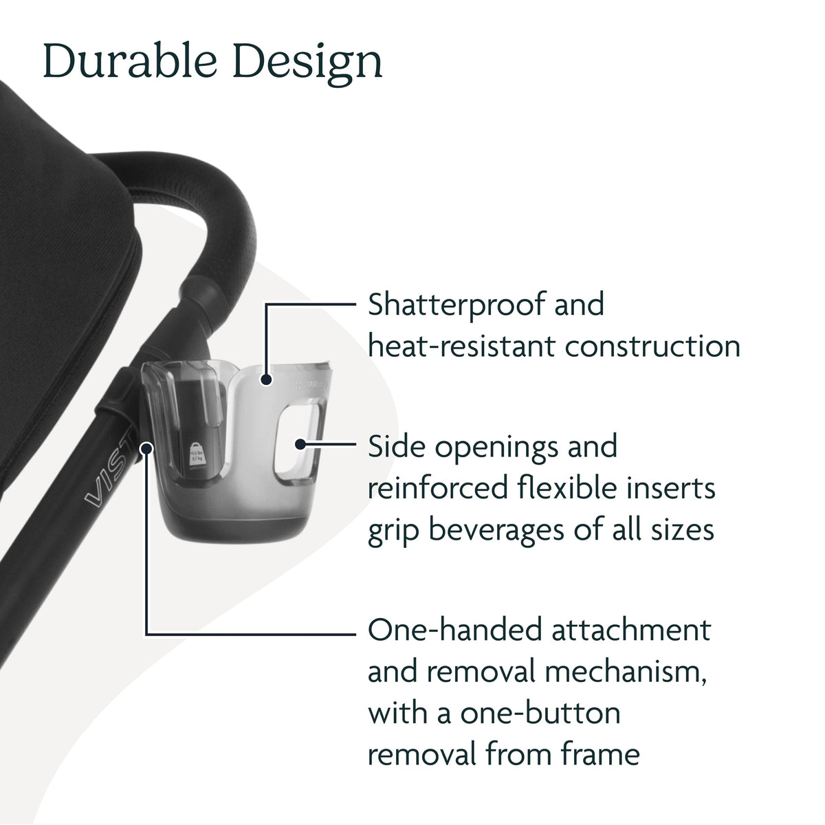 UPPAbaby Cup Holder for Vista, Cruz, Minu Strollers - Quick, Intuitive Attachment + Removal - Securely Holds Various Size Beverages - BPA Free + Dishwasher Safe - Folds Attached 🍁 All In One Marketplace Canada