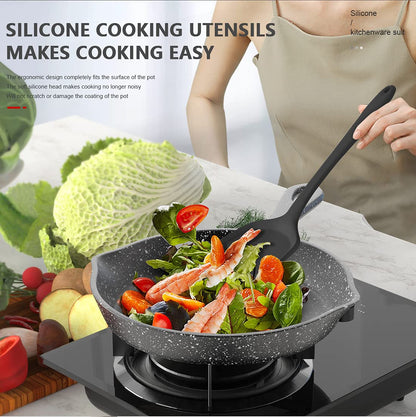 Silicone Cooking Utensils Set - 446°F Heat Resistant Kitchen Utensils,Turner Tongs,Spatula,Spoon,Brush,Whisk,Kitchen Utensil Gadgets Tools Set for Nonstick Cookware,Dishwasher Safe (BPA Free) 🍁 All In One Marketplace Canada