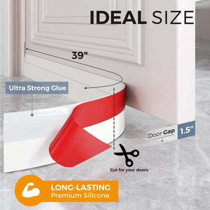 GroTheory 2 Pack Door Draft Stopper, Under Door Draft Blocker, Soundproof Weather Stripping Door Seal, 2"" W x 39"" L, White 🍁 All In One Marketplace Canada