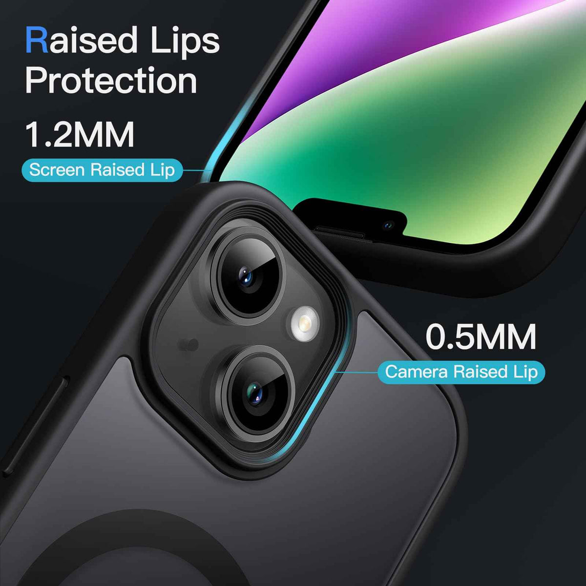 JETech Magnetic Case for iPhone 14 6.1-Inch Compatible with MagSafe, Translucent Matte Back Slim Shockproof Phone Cover (Black) 🍁 All In One Marketplace Canada