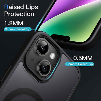JETech Magnetic Case for iPhone 14 6.1-Inch Compatible with MagSafe, Translucent Matte Back Slim Shockproof Phone Cover (Black) 🍁 All In One Marketplace Canada