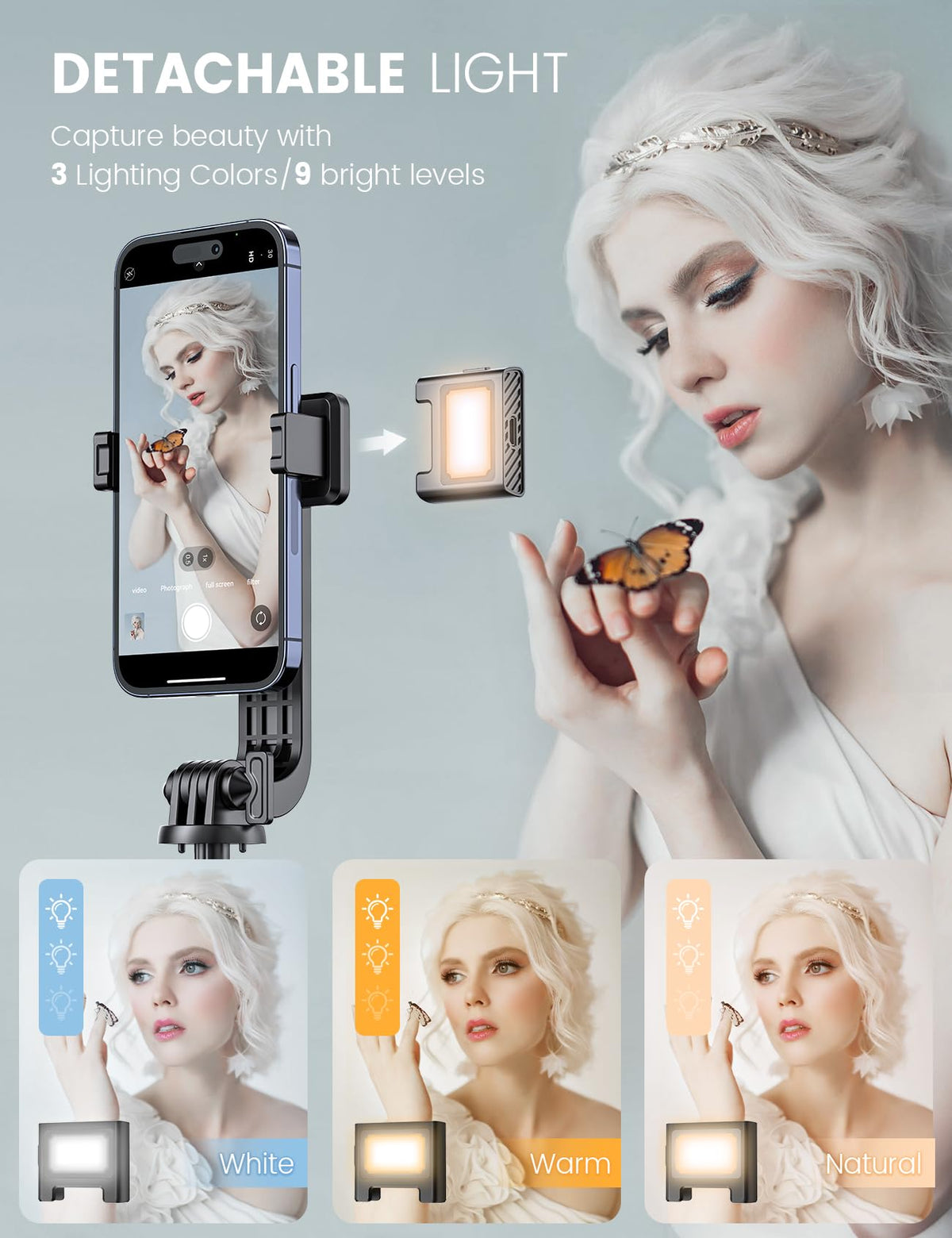 ANXRE Selfie Stick Tripod with Fill Light and Stable Base, Extendable Phone Tripod with Detachable Wireless Remote, 50" Travel Stand for Cell Phone Film & Vlog Compatible with iPhone Android Gopro 🍁 All In One Marketplace Canada